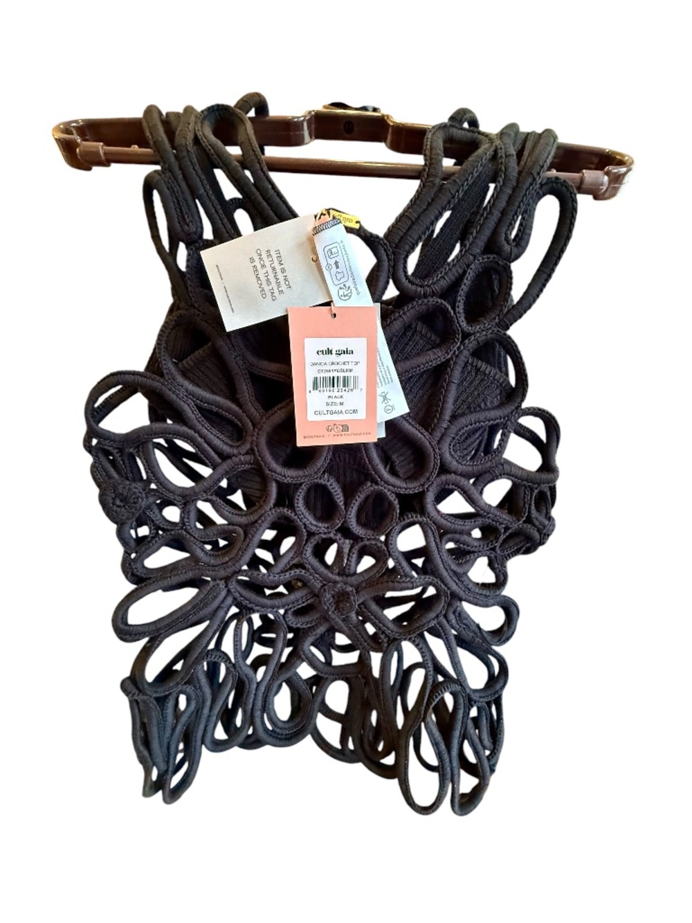 Cult Gaia Women's Danica Knitted Top Black M NWT - Picture 10 of 12